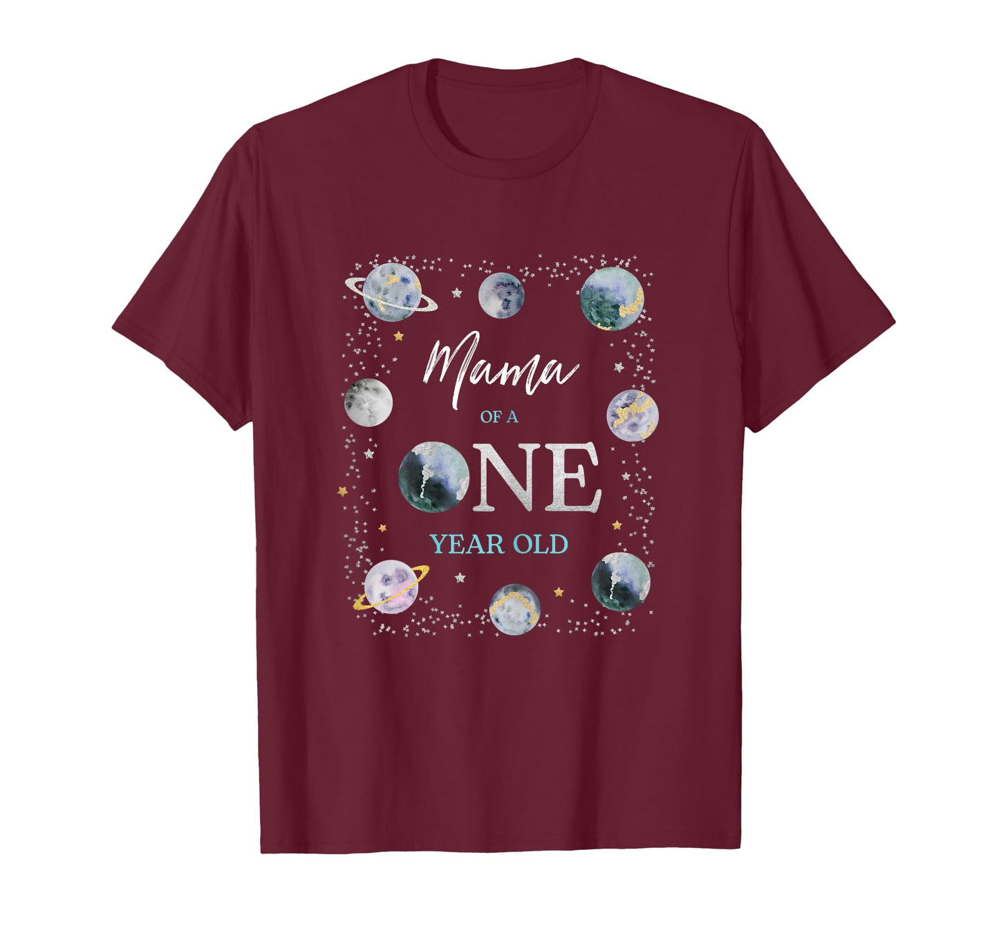 Mama Houston We Have A One Year Old Space Theme 1st Birthday T-Shirt