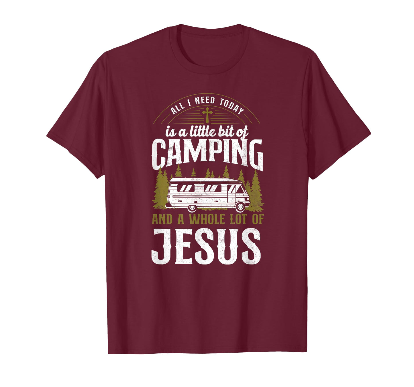 A Little Bit Of Camping And Jesus Motorhome Campervan T-Shirt