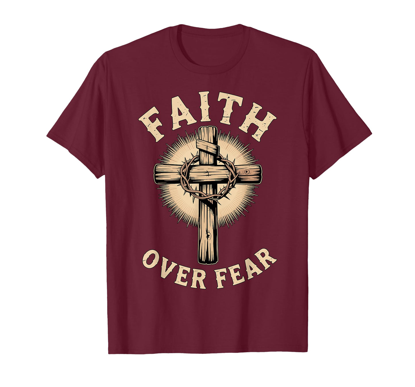 Faith Over Fear Christian Cross T-Shirt