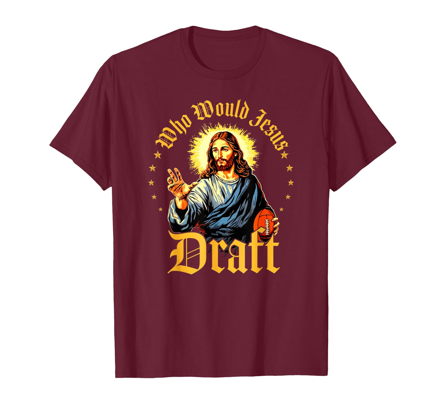 Vintage Who Would Jesus Draft Fantasy Football Funny T-Shirt
