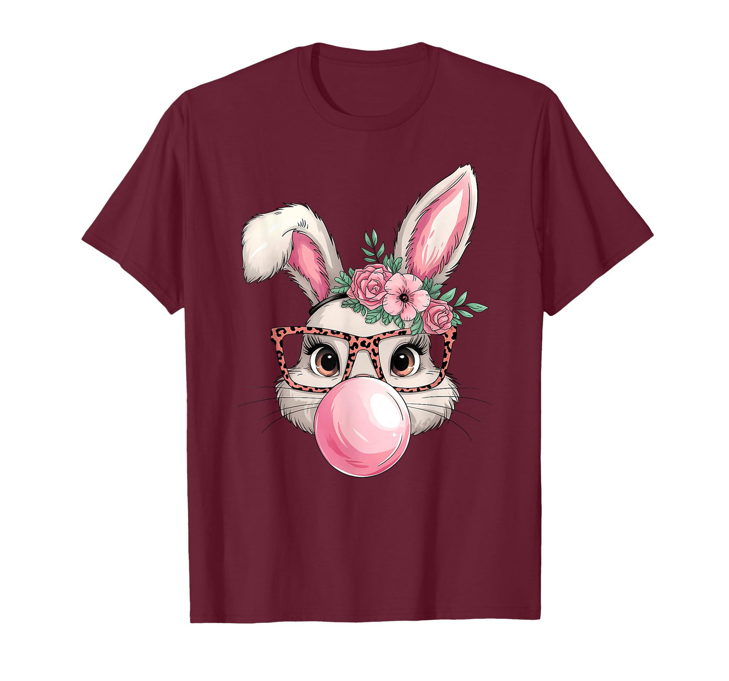 Rabbit Bunny Blowing Bubble Easter Day Cute Women Girls T-Shirt
