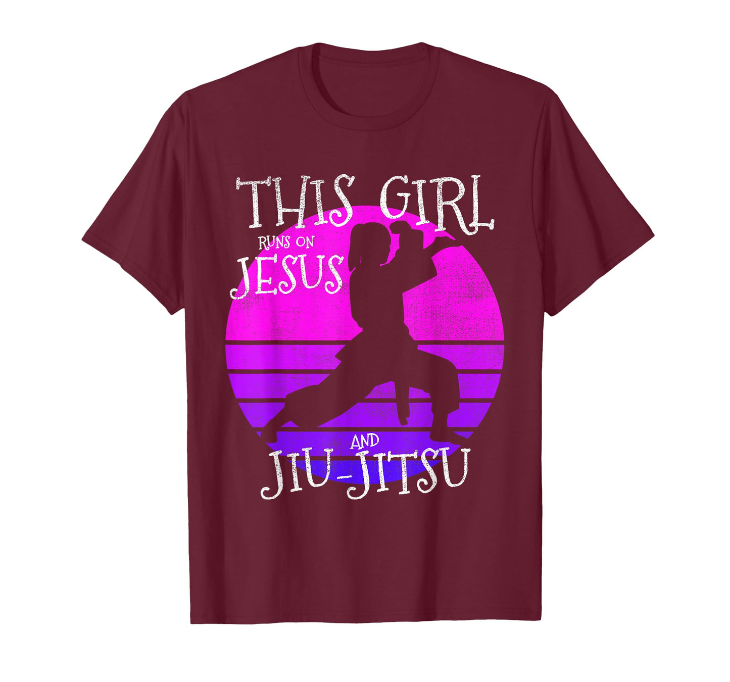 This girl runs on Jesus and Jiu Jitsu shirt T-Shirt