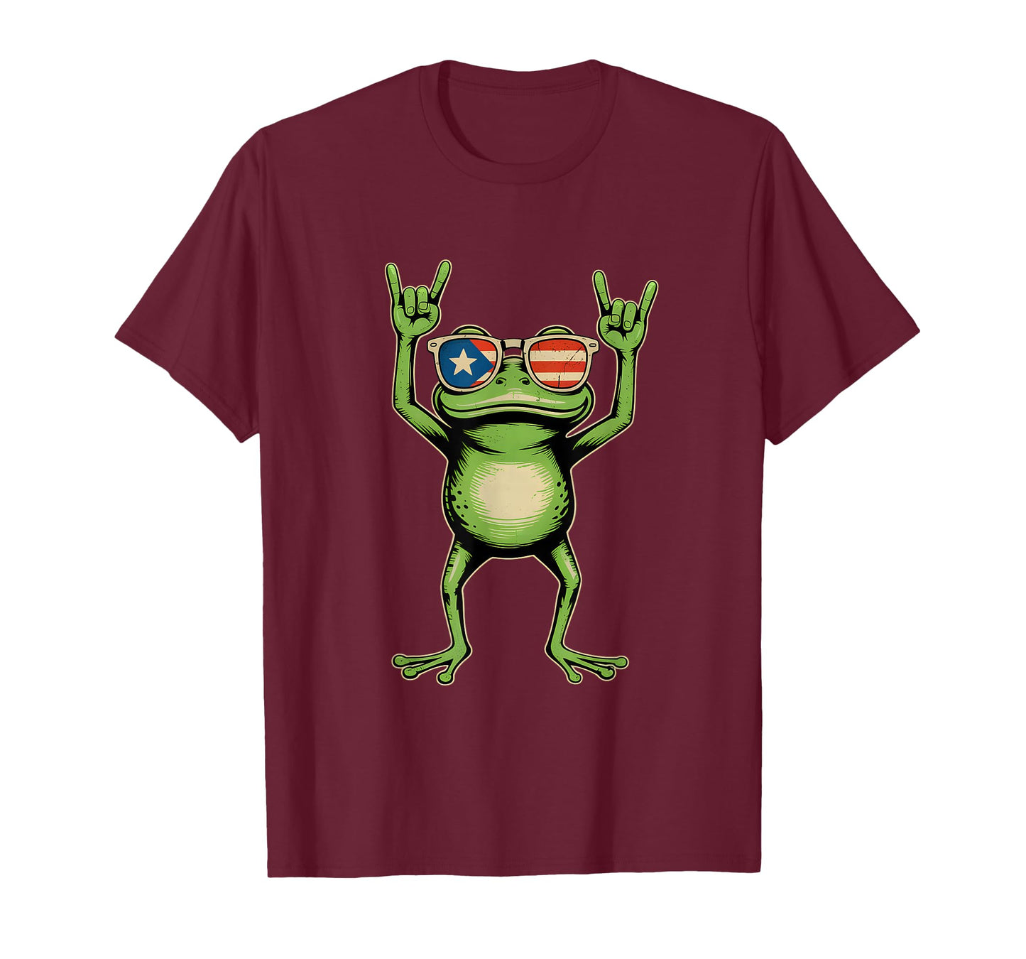Retro Coquí Frog Puerto Rican Flag Rock Sign Puerto Rico T-Shirt