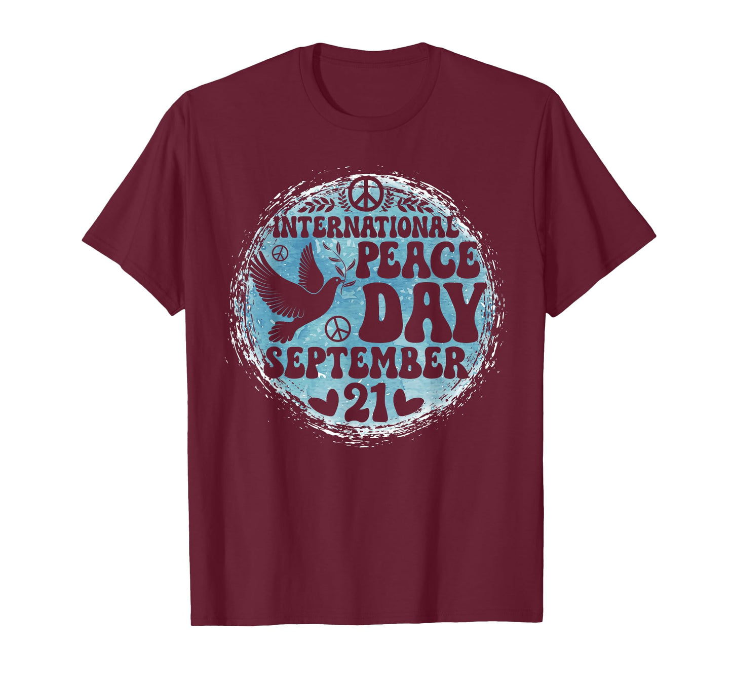 Groovy International Peace Day World Day of Peace Peace Bird T-Shirt