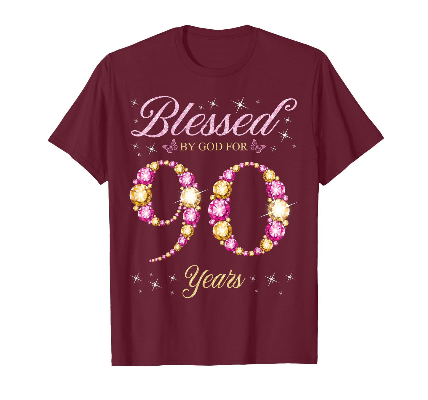 Blessed By God For 90 Years Old 90th Birthday Party T-Shirt