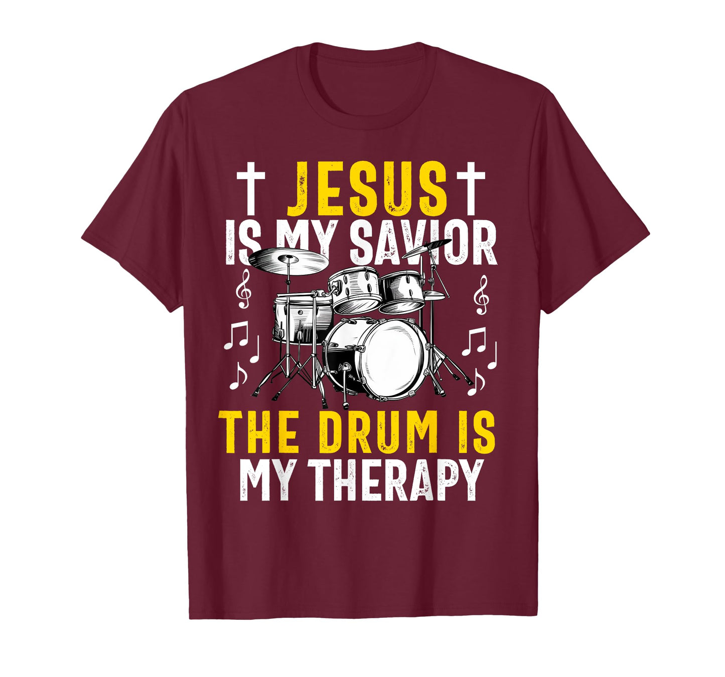 Christian Drummer Drum Player Stick Men Jesus Worship Music T-Shirt