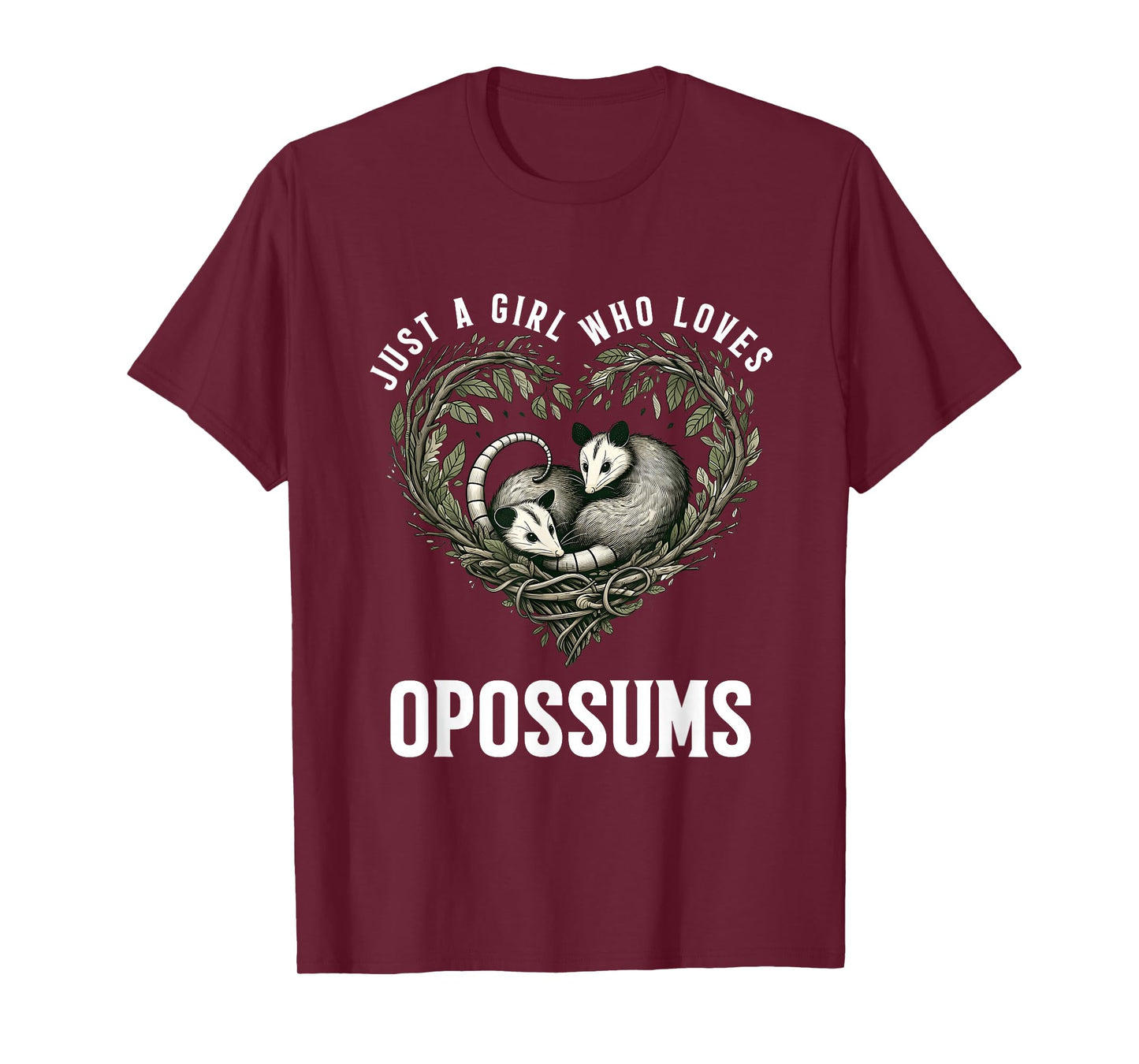 Just Girl Who Loves Opossums I Love Possums Wild Animal T-Shirt