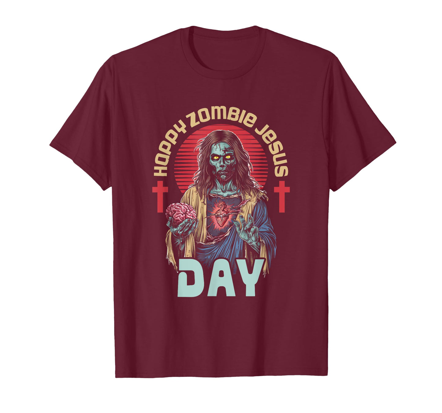 Happy Zombie Jesus Day Skeleton Horror Christ Halloween T-Shirt