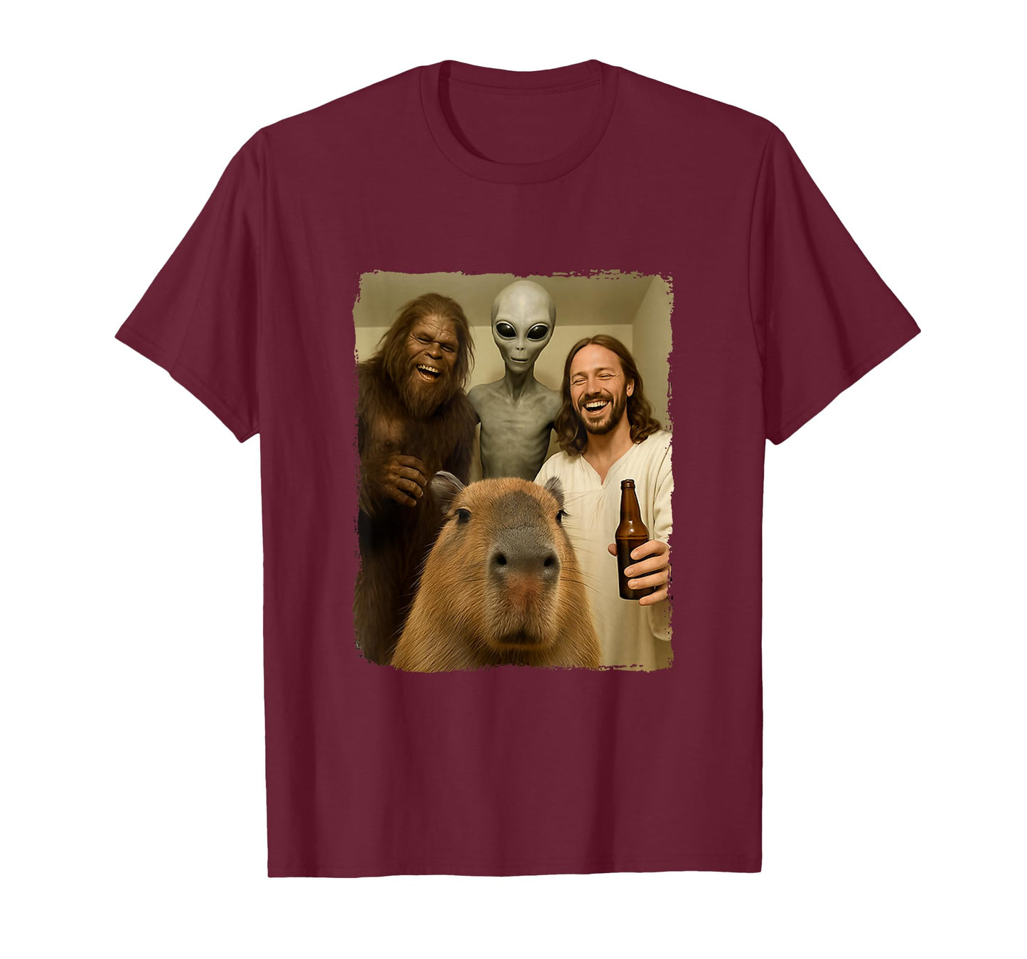 Capybara Selfie Bigfoot Jesus Alien Funny Be Capy T-Shirt