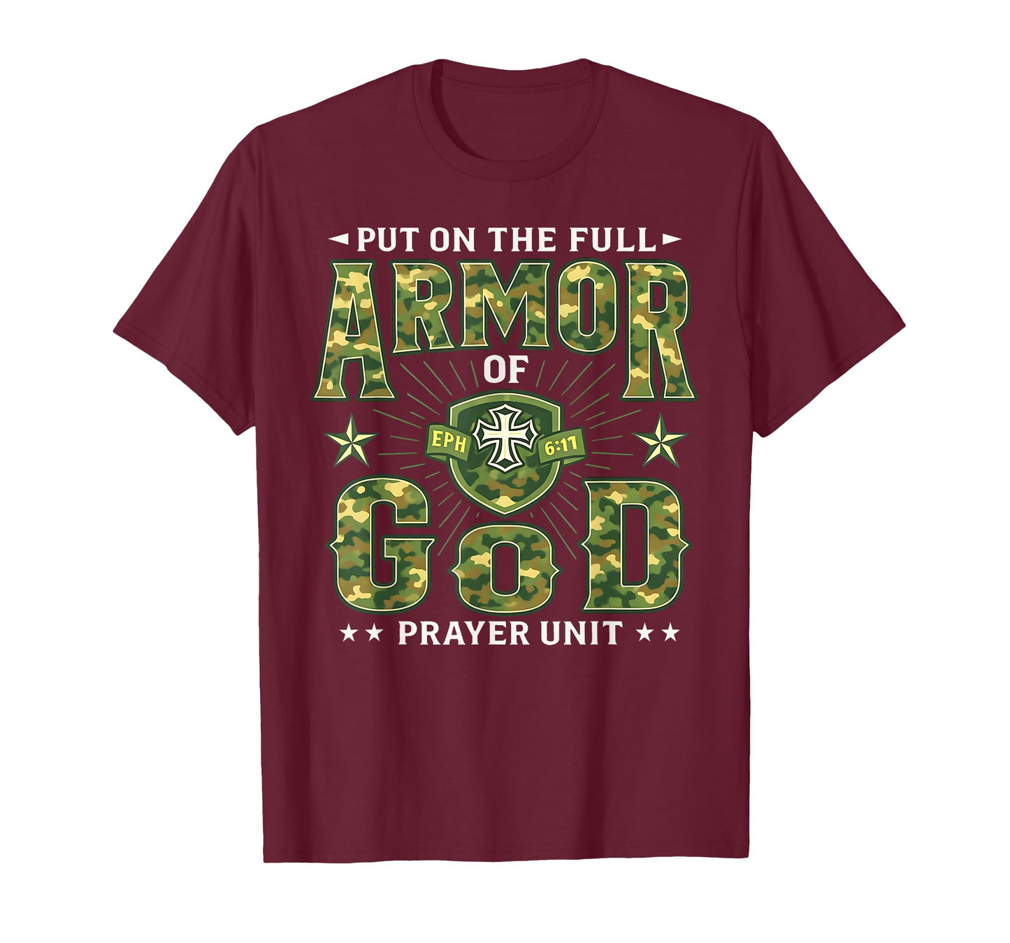 Armor of God Prayer Unit Camo Christian Prayer Warrior Faith T-Shirt