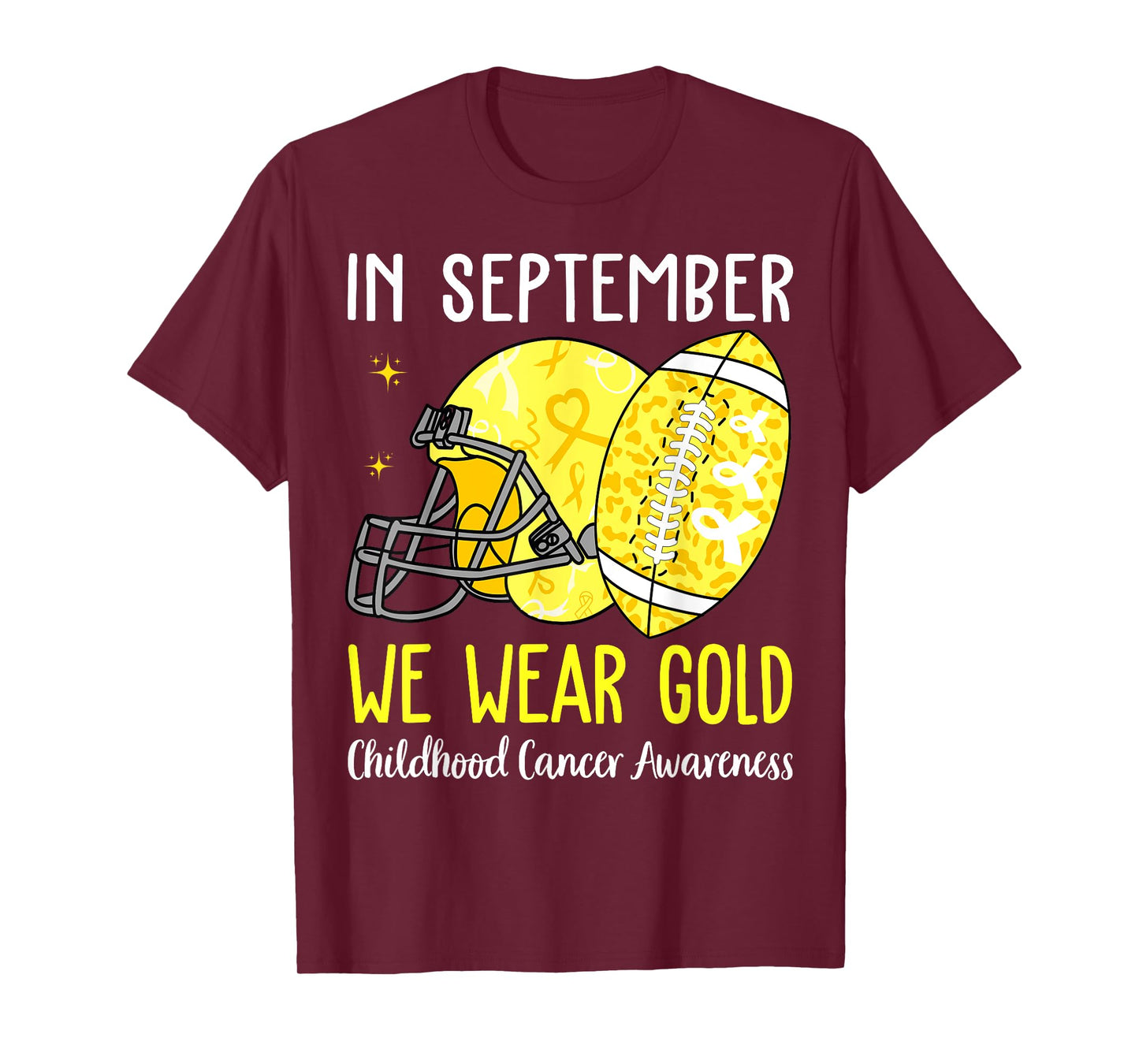 in September We Wear Gold Childhood Cancer Awareness Ribbon T-Shirt