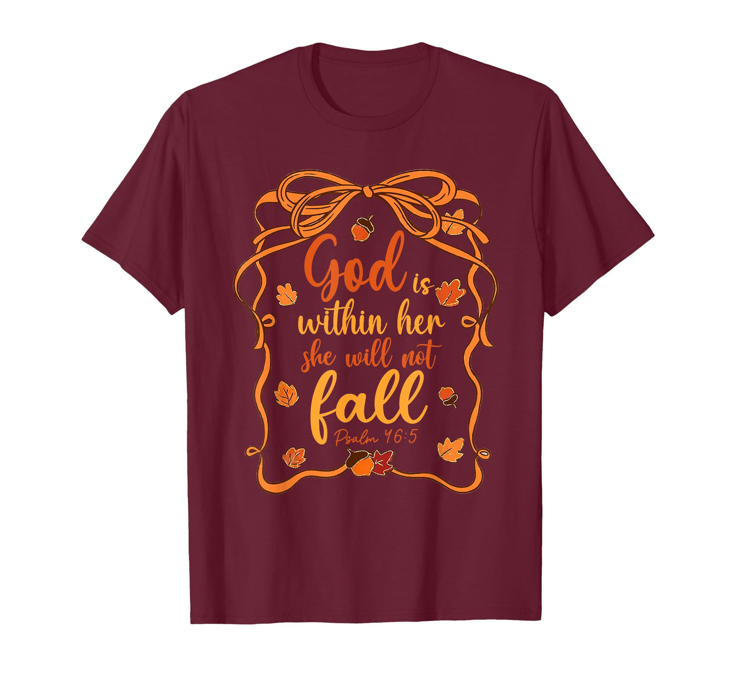 God is Within Her She Will Not Fall Preppy Bible Verse T-Shirt
