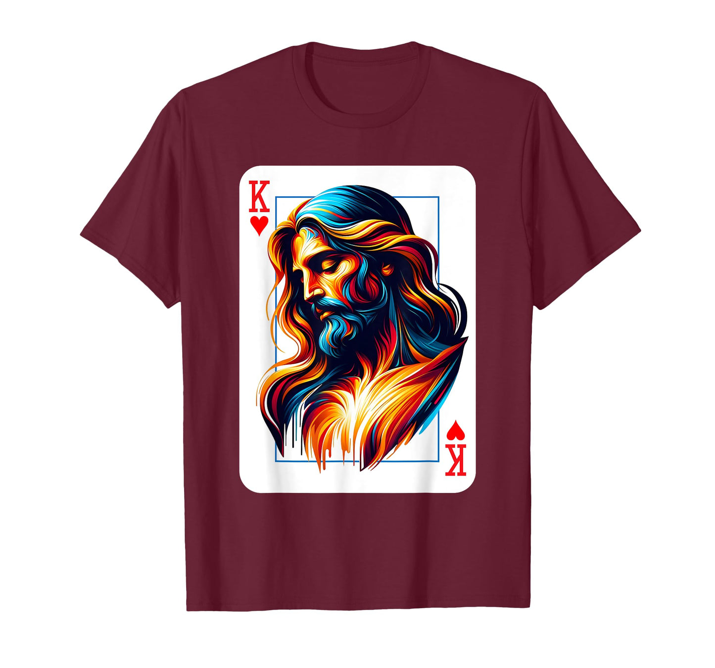 King of Hearts Jesus Card Christian Jesus is King Religious T-Shirt