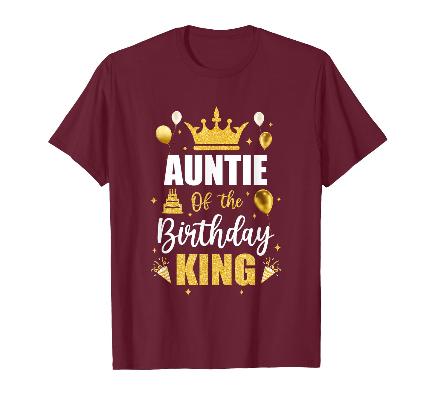 Auntie Of The Birthday King Boys Men Bday Party For Him T-Shirt