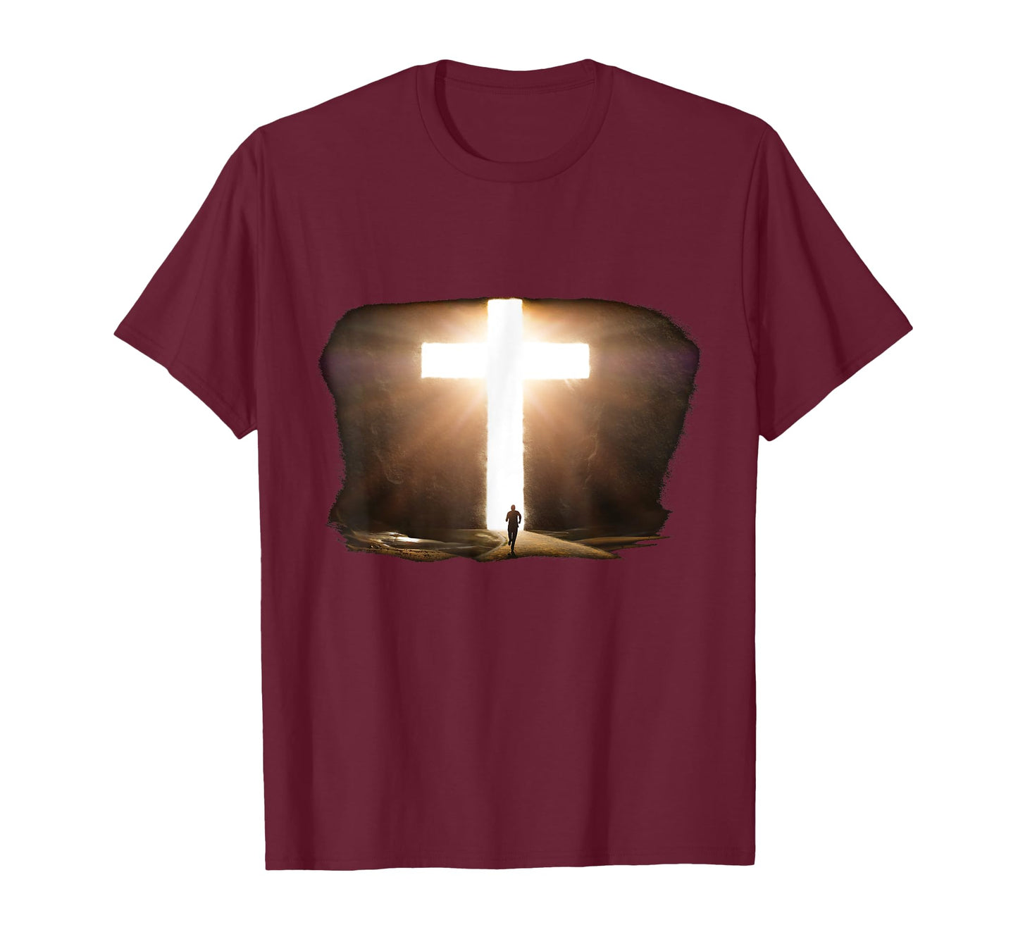Jesus Christ Faith Cross in the Rock Christian Running Men T-Shirt