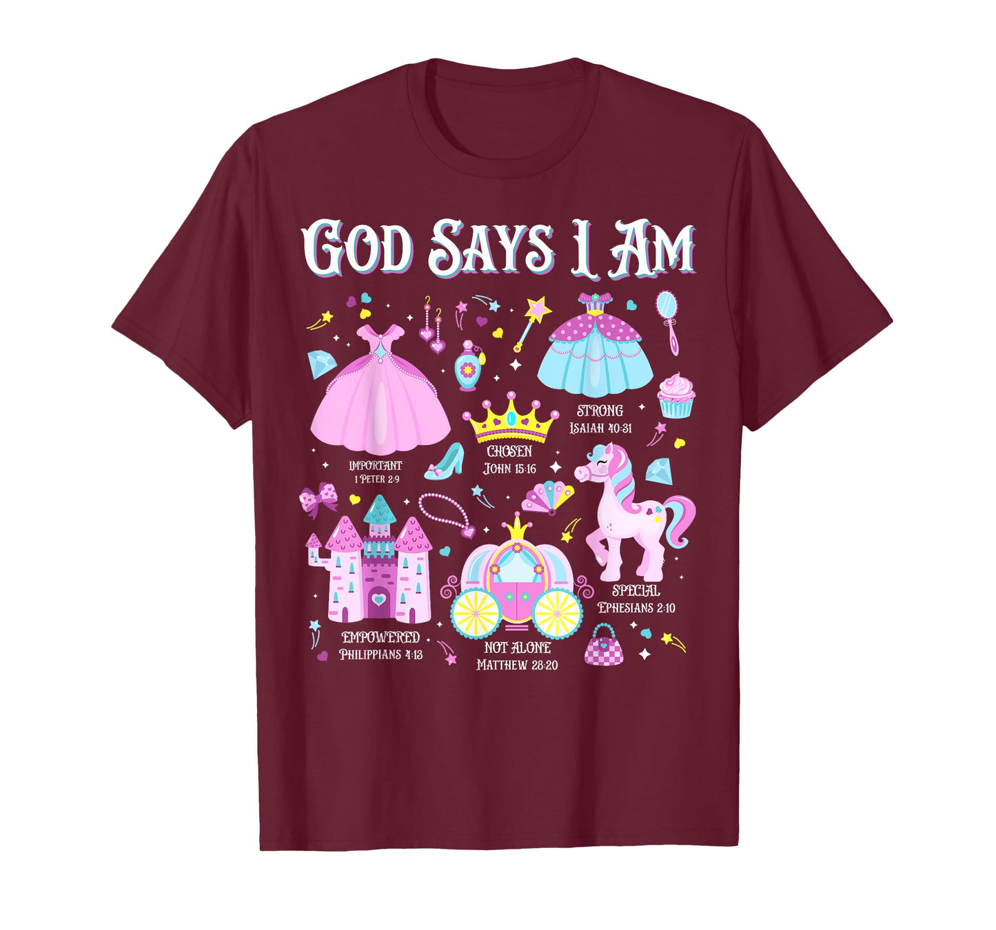 God Says I Am Princess Christian Cute Bible Readers Girl T-Shirt