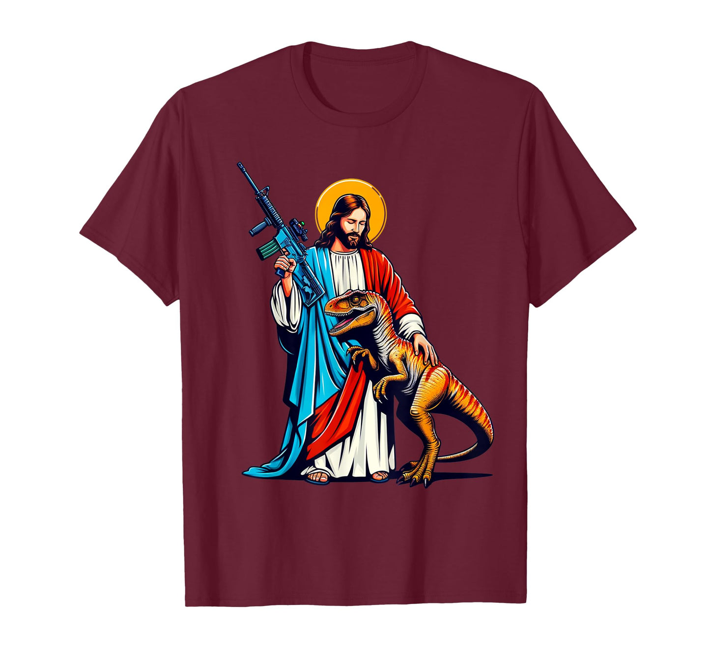 Jesus and Raptor Shirt, Funny AR15 2nd Amendment Patriotic T-Shirt