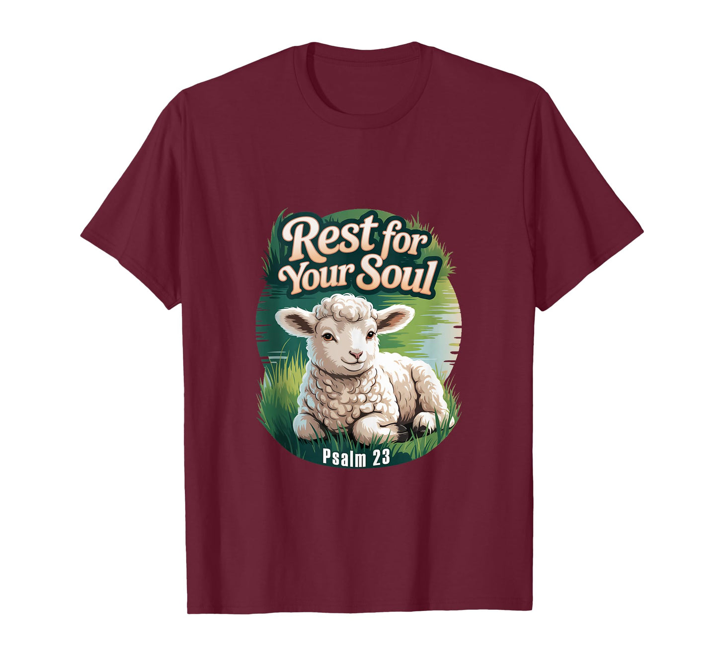 Psalm 23 Lamb Lying Down by Still Water Tank Top