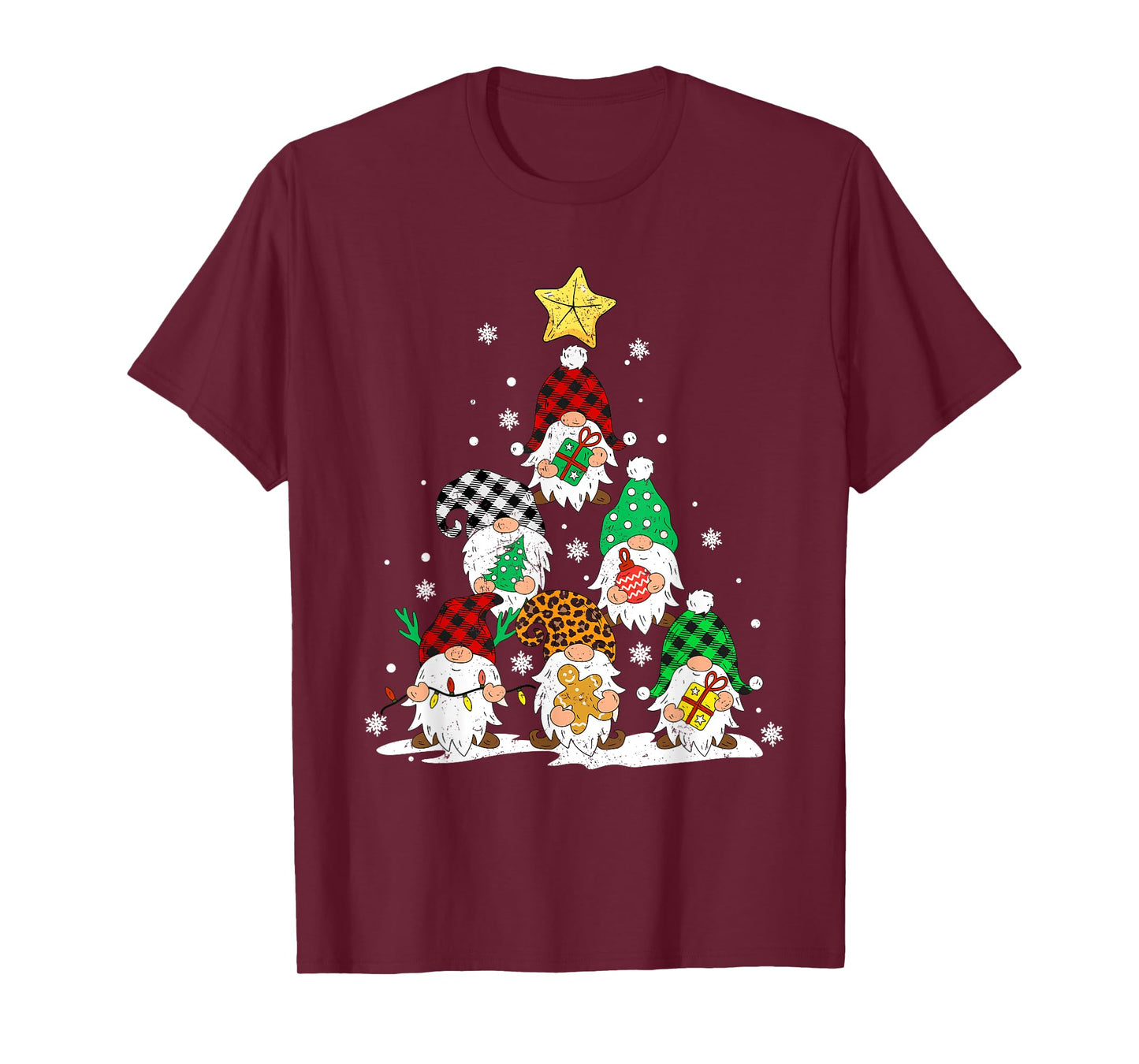Cute Gnomes Christmas Tree Lights Gnomies Gnome Xmas Holiday T-Shirt
