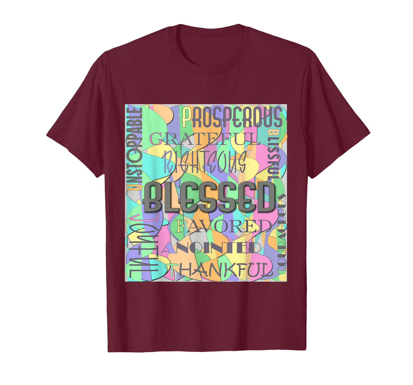 Women's Christian Inspirational Word Collage T-Shirt