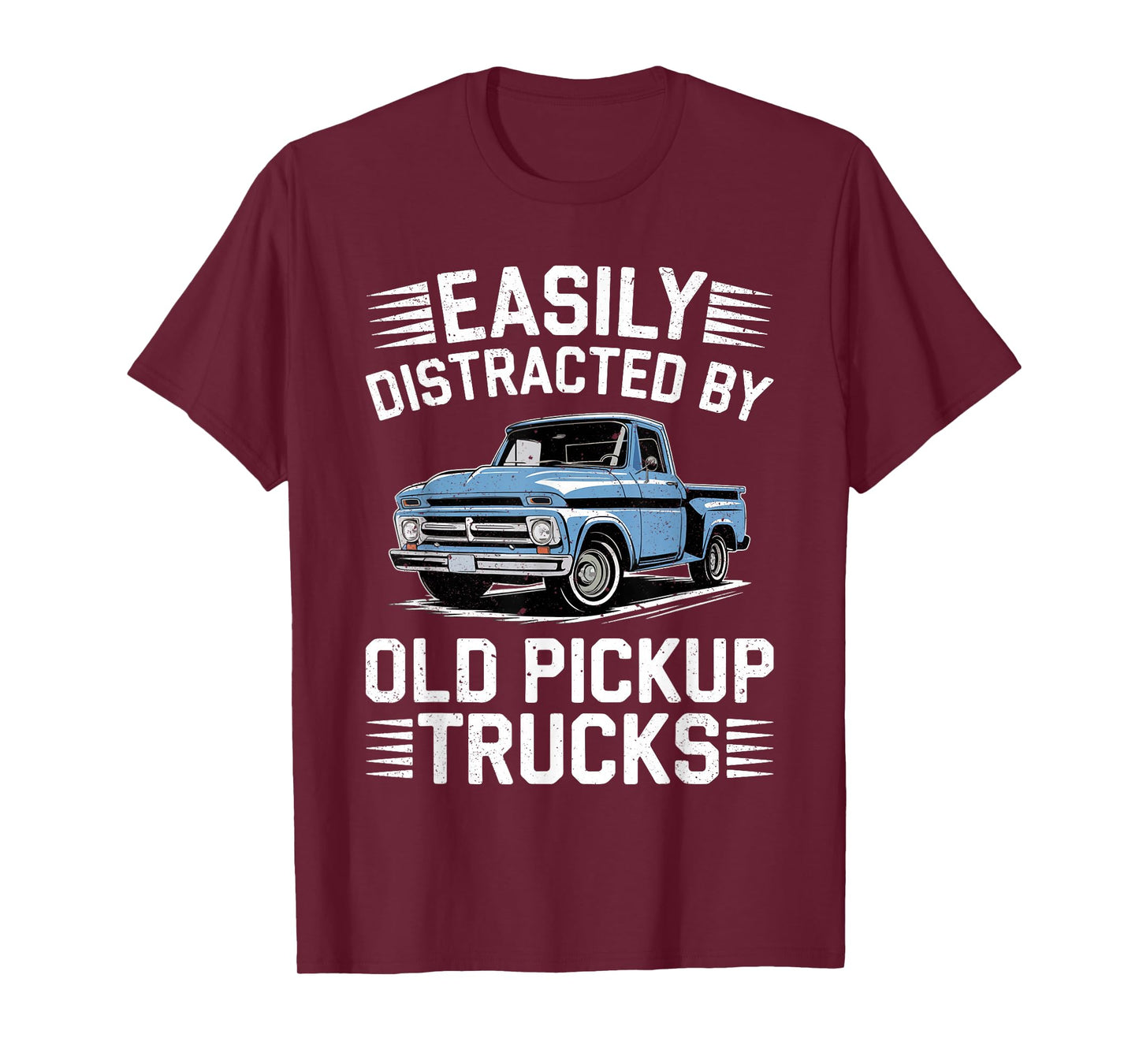Easily Distracted By Old Pickup Trucks Shirt Vintage Car Guy T-Shirt