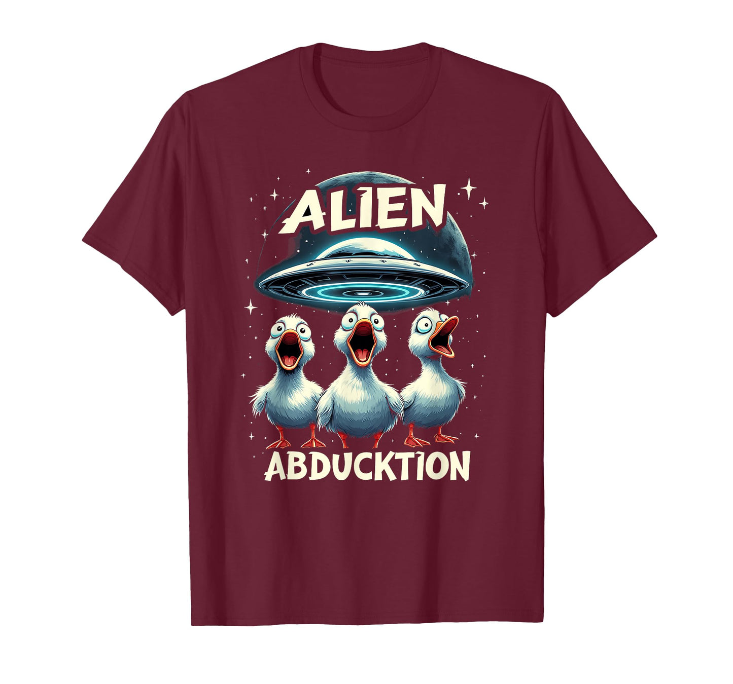 Alien AbDUCKtion Word Joke - Funny Ducks UFO Abduction T-Shirt