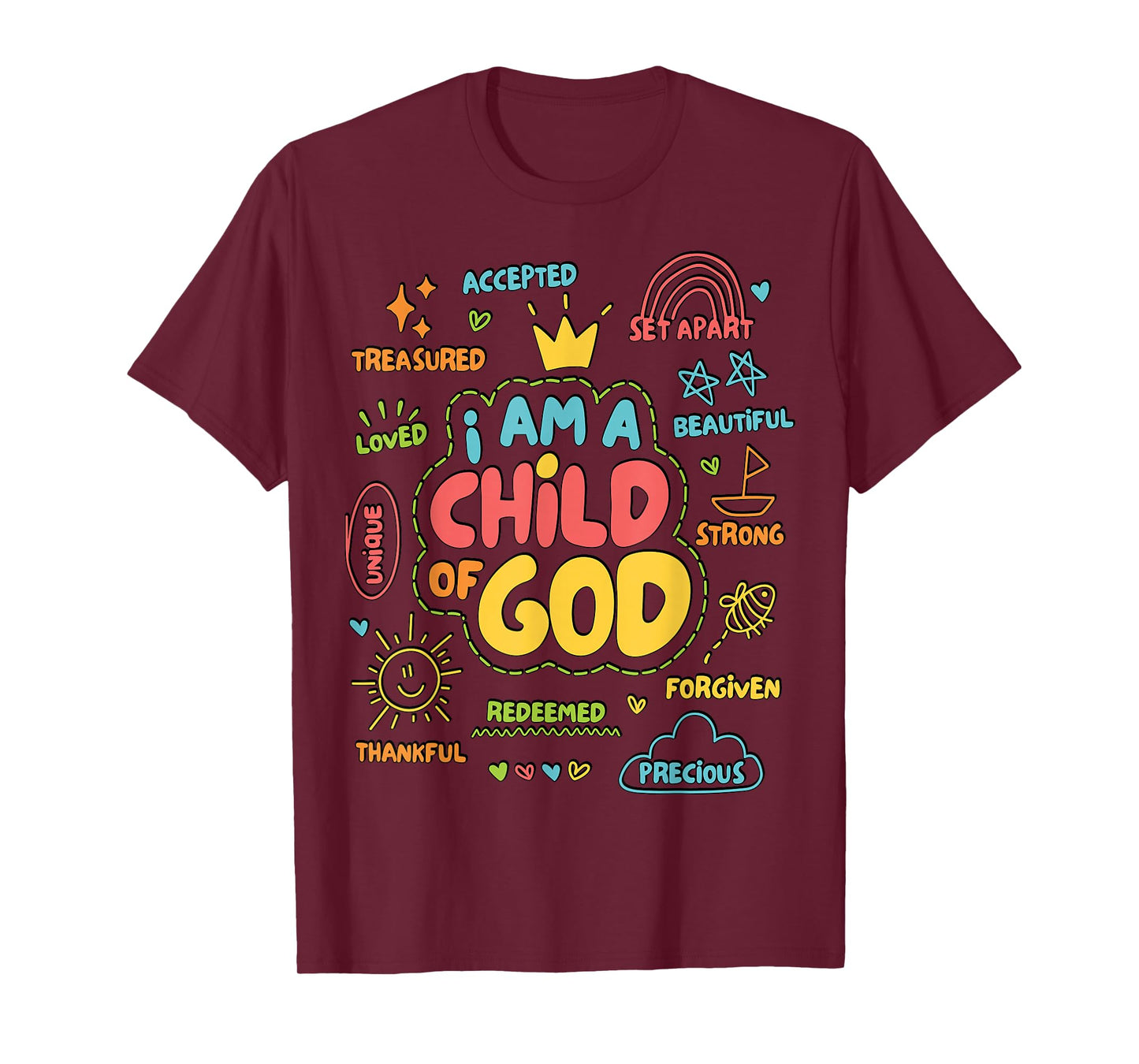 Christian I Am A Child of God Jesus Faith Kids Toddler Youth T-Shirt