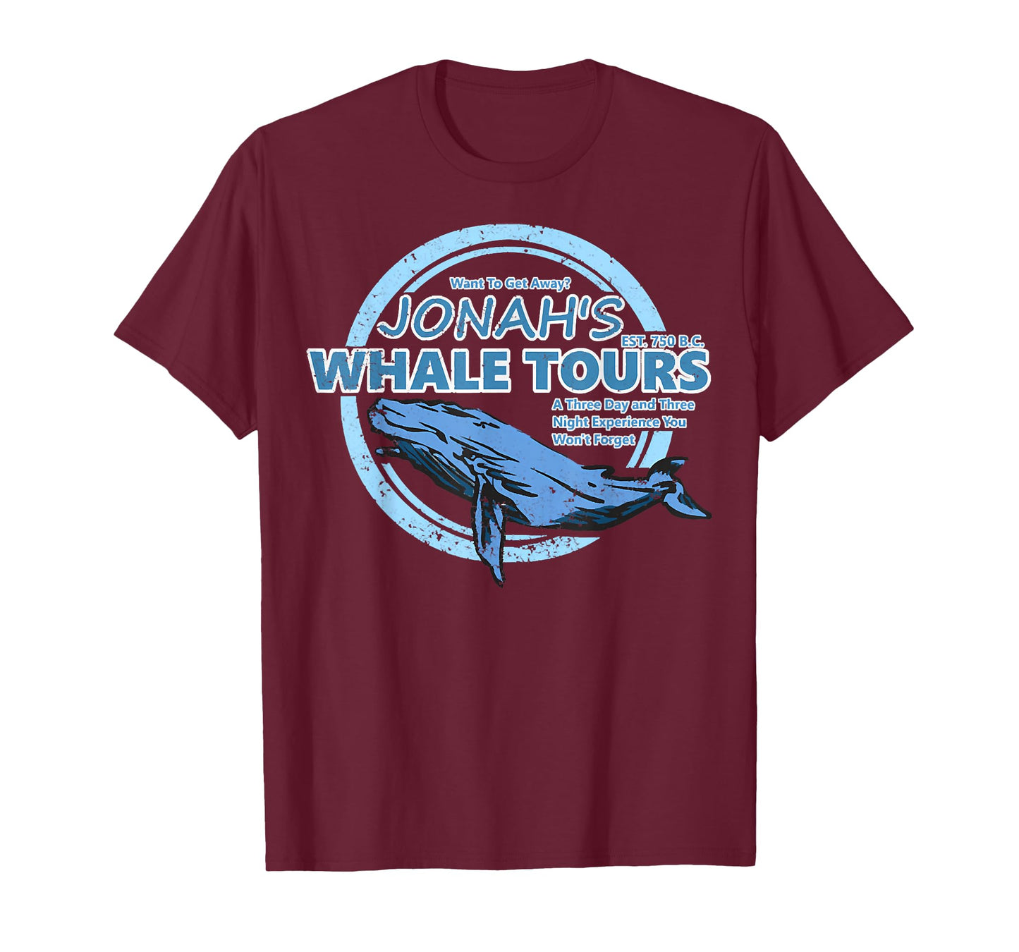 Christian Faith Bible Jonah Whale Tours, Whale Animal Ocean T-Shirt