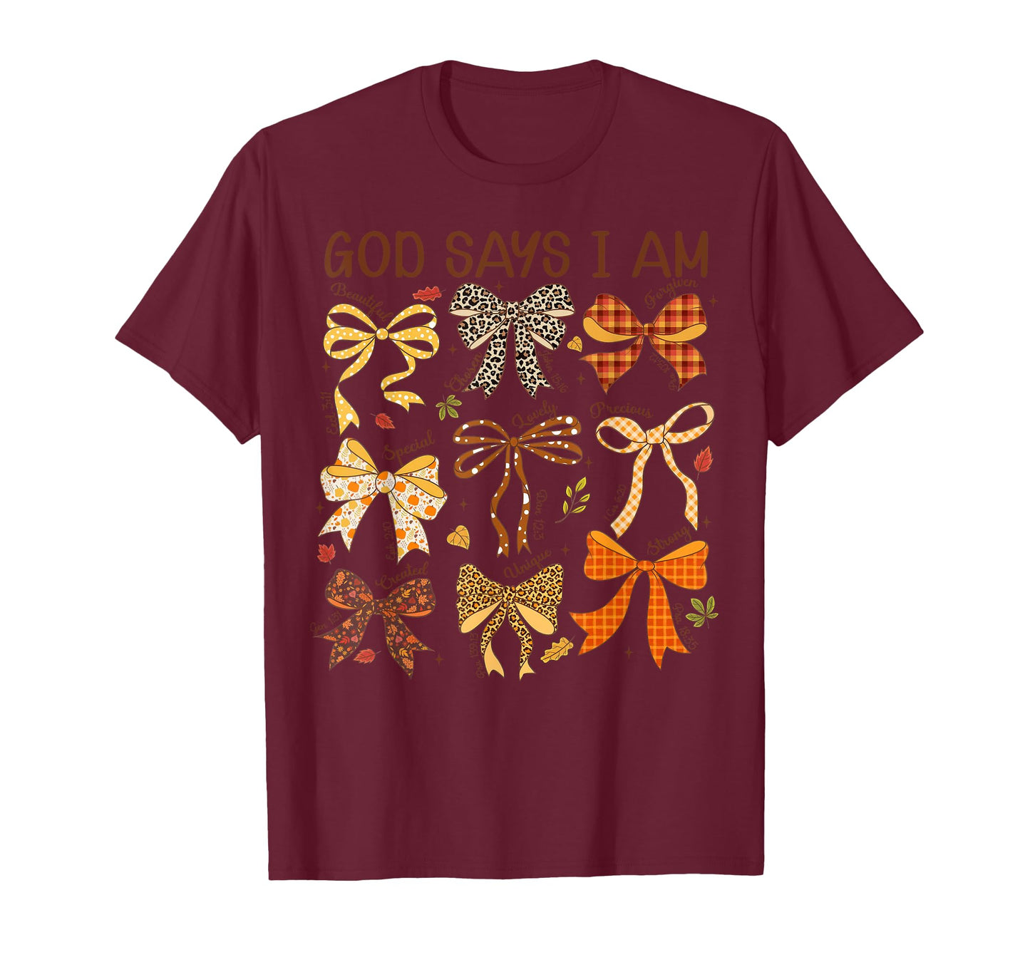 God Says I'm Coquette Bow Christian Jesus Autumn Fall Y'all T-Shirt