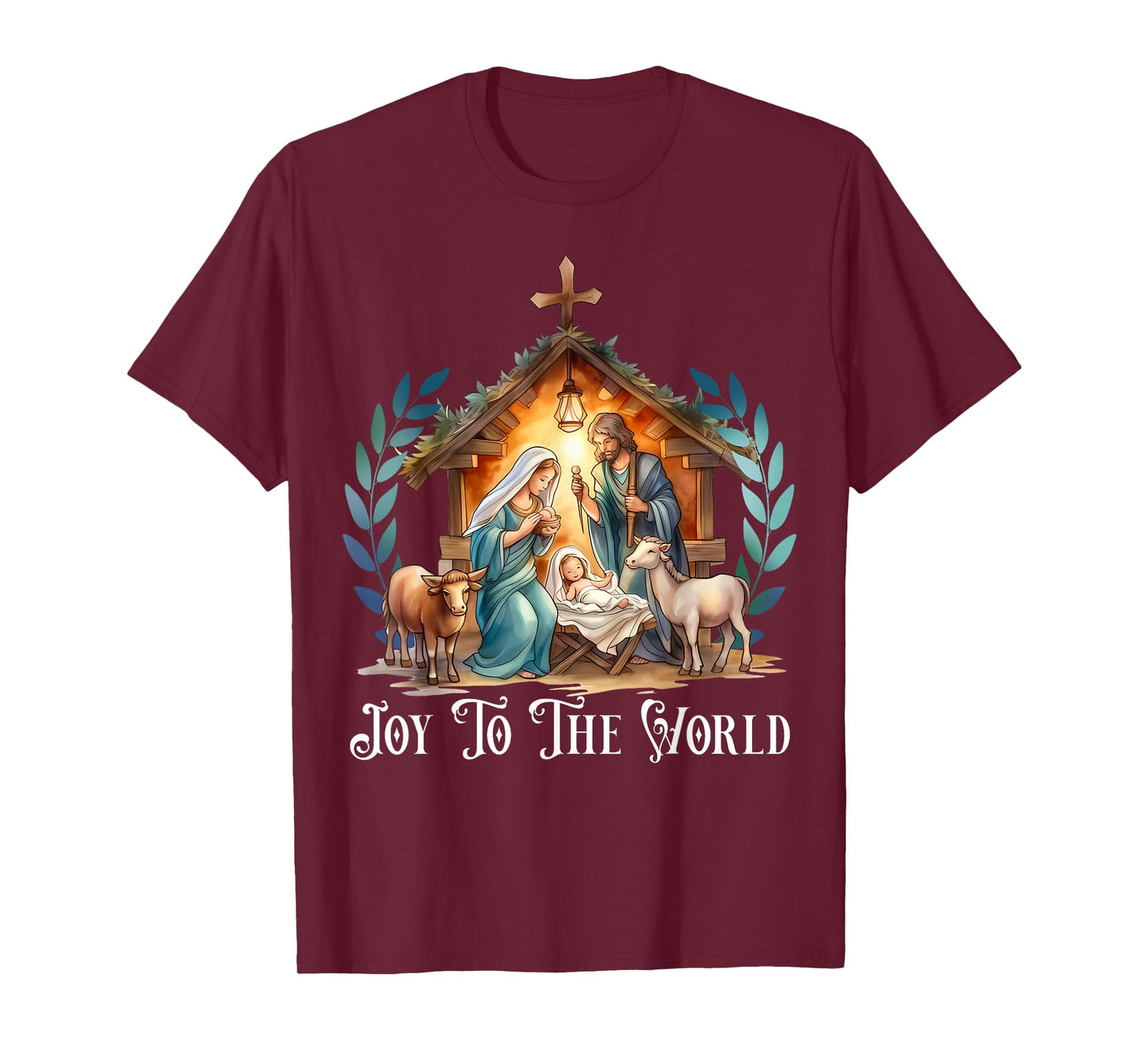 Christmas Nativity Christian Birth Of Jesus Joy To The World T-Shirt
