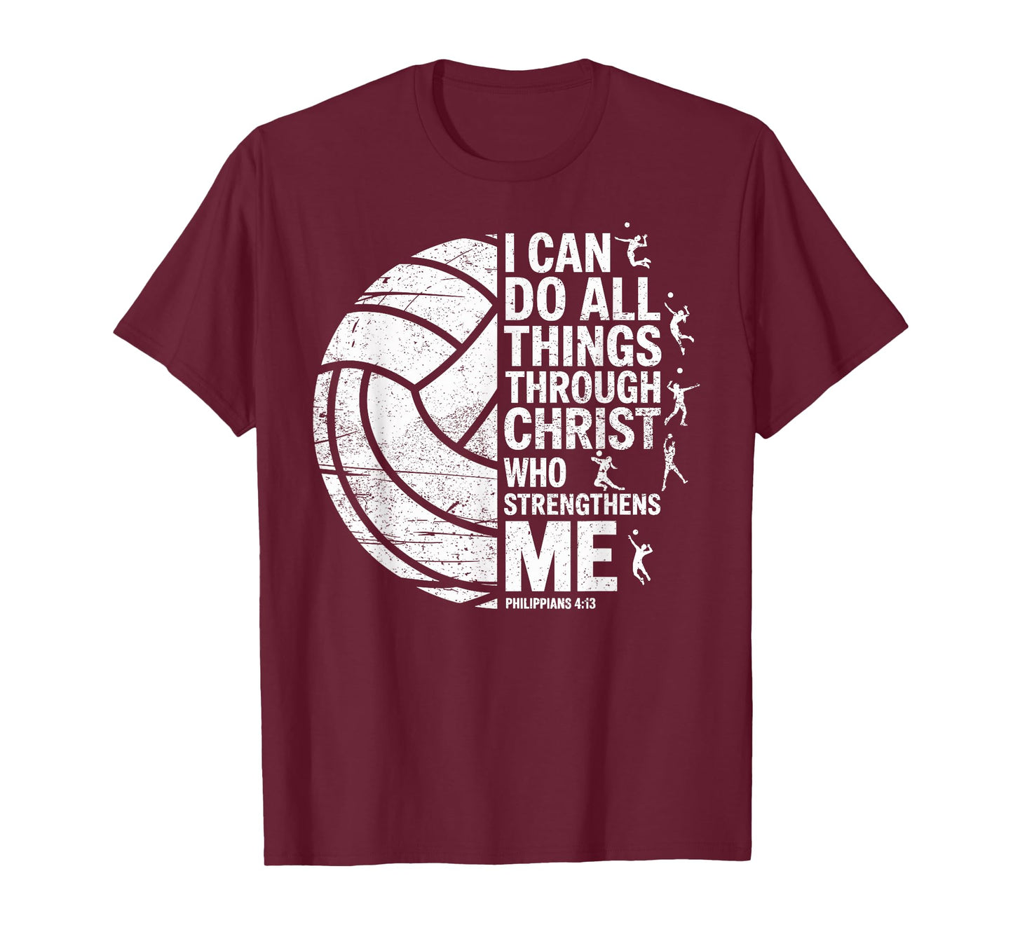 Vintage Volleyball Ball I Can Do All Things Through Christ T-Shirt