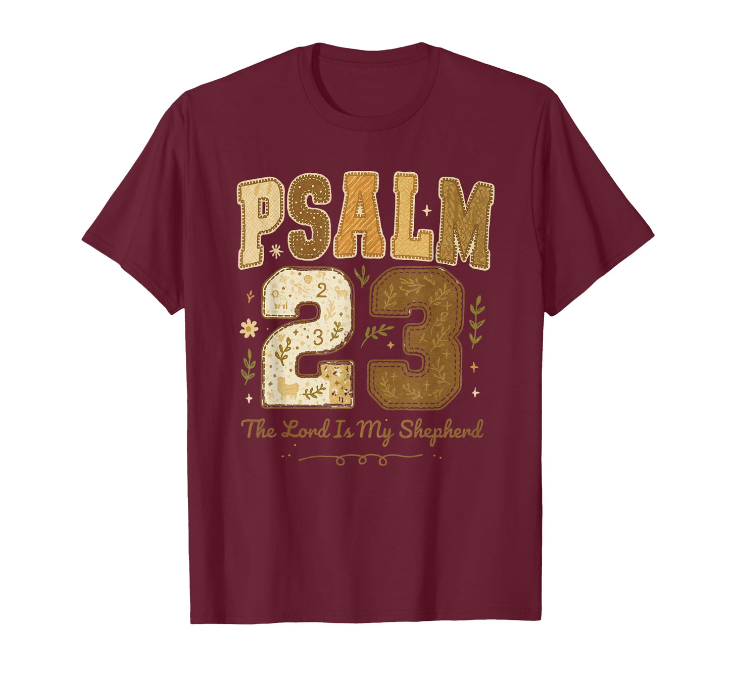 Psalm 23 The Lord is My Shepherd Stitched Vintage Christian T-Shirt