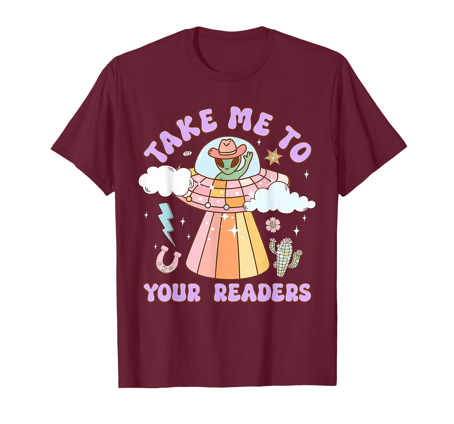 Vintage Retro Take Me to Your Readers Alien Graphic Tee T-Shirt