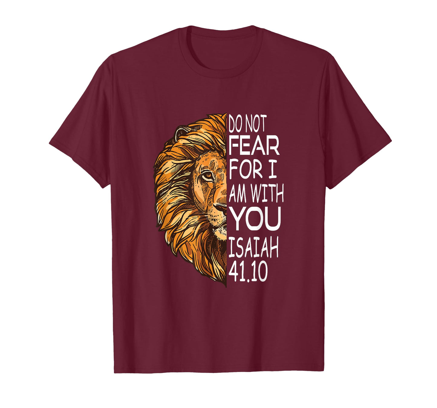 Christian Religious Bible Verse Sayings Lion Fear Scripture T-Shirt