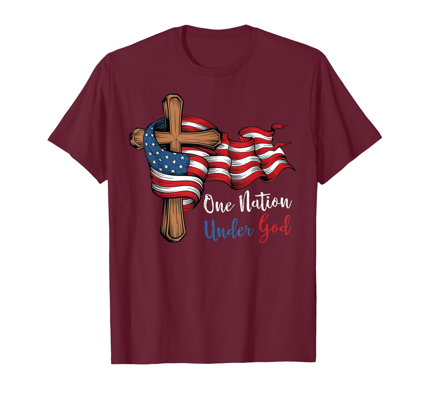 4th Of July One Nation Under God USA Flag Patriotic T-Shirt