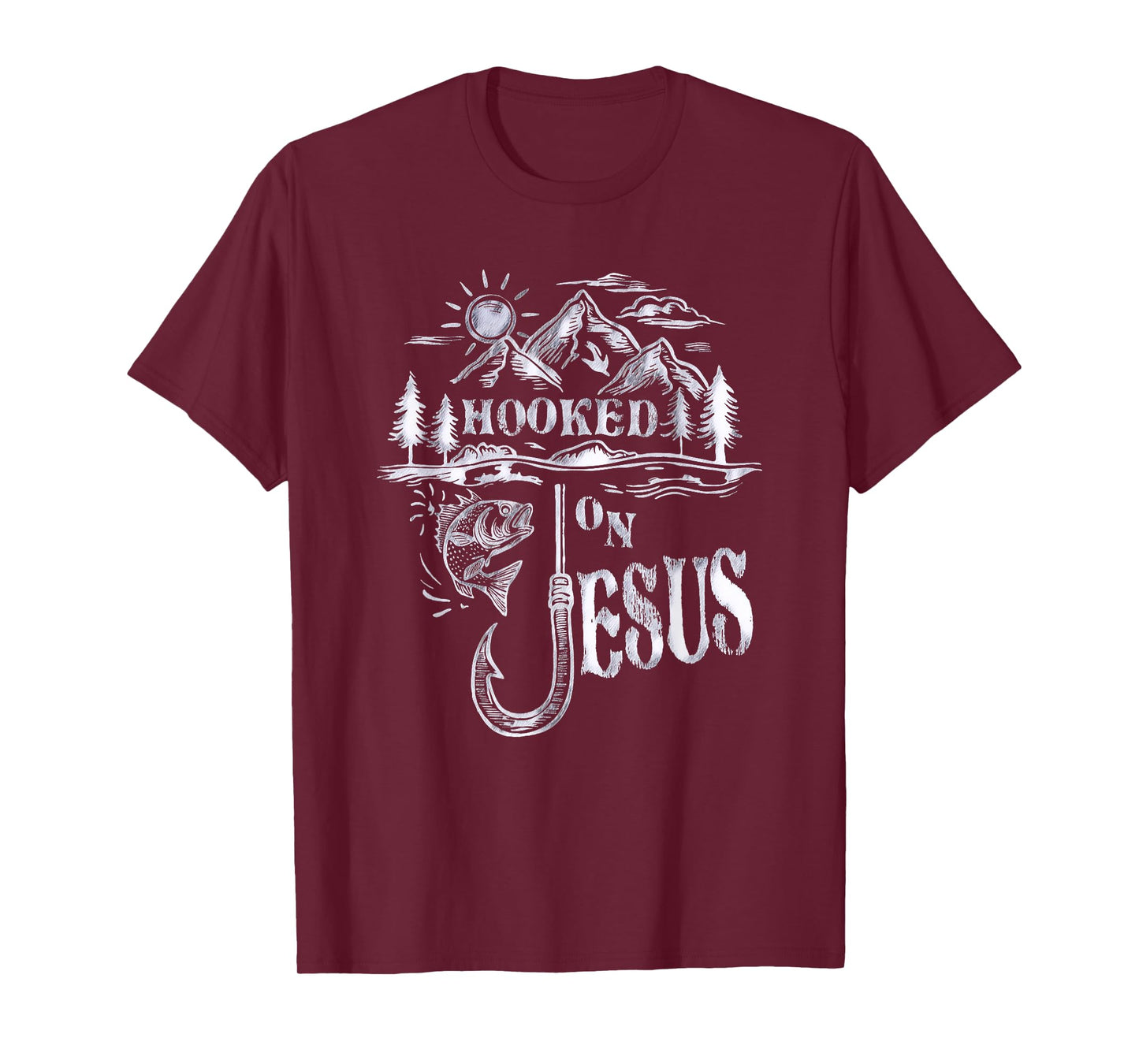 Hooked on Jesus Christ Faith Hope Love Religious T-Shirt