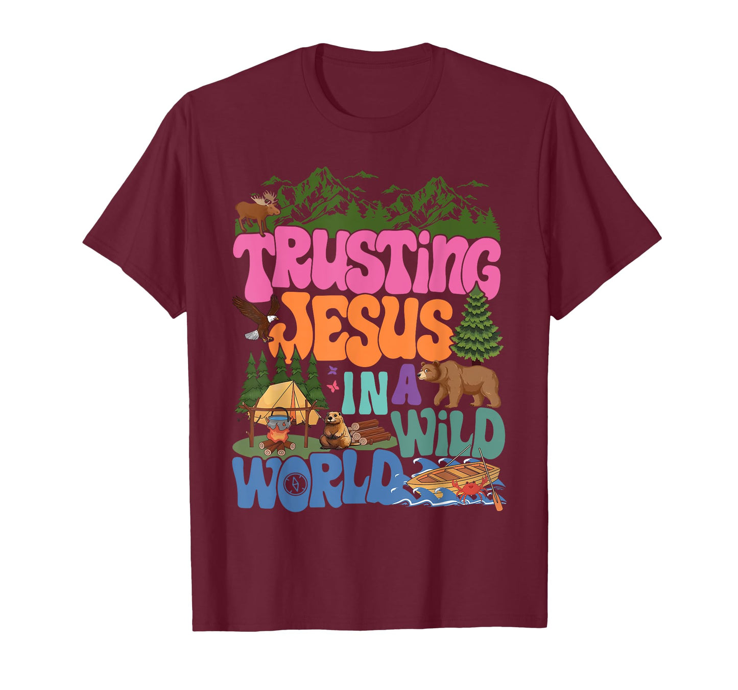 Groovy Trusting Jesus In A Wild World VBS 2025 True North T-Shirt
