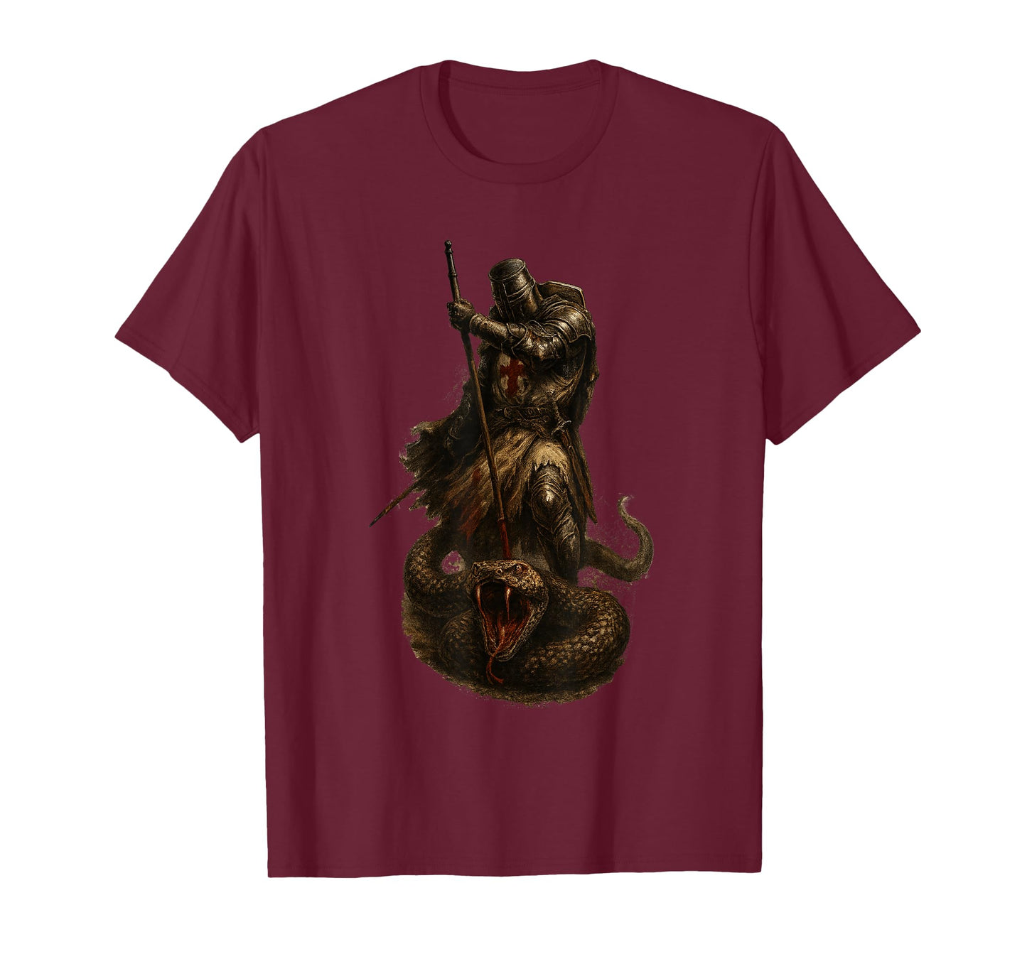 Catholic Templar Knight Defeats The Snake T-Shirt