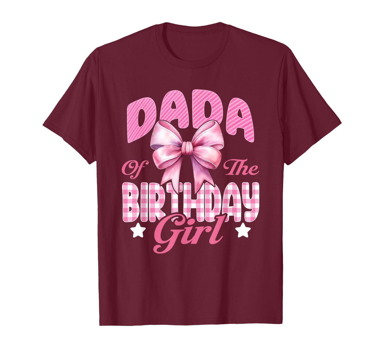 Dada of The Birthday Girl Family Pink Coquette Bow T-Shirt