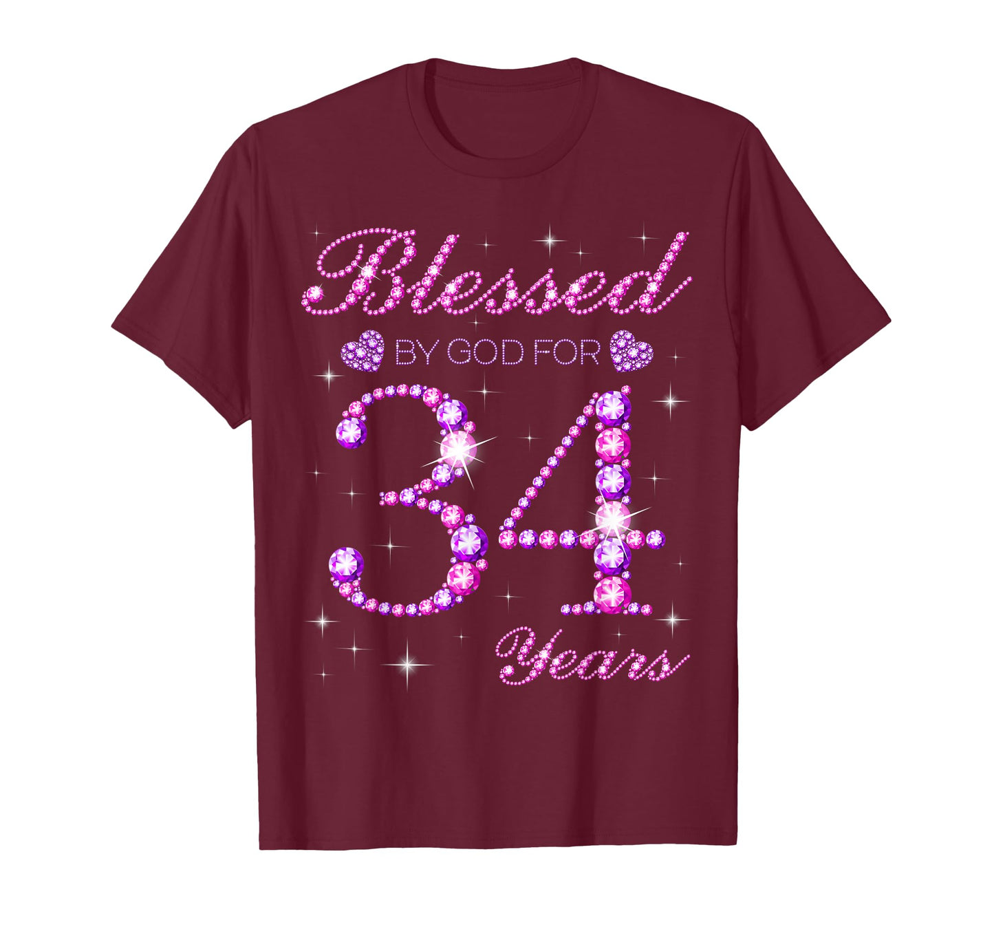 Blessed by God for 34 Years Old 34th Birthday Party T-Shirt