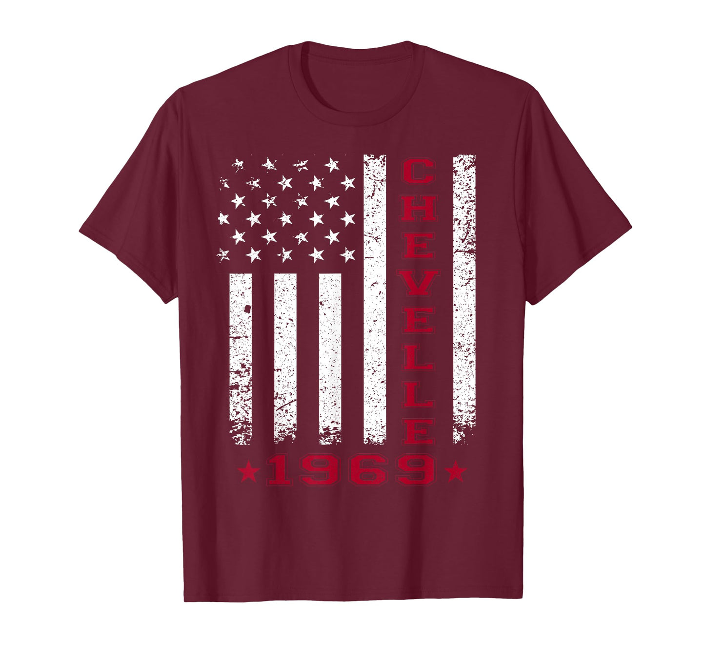American Flag Jersey Style Chevelle 69 1969 Muscle Car T-Shirt