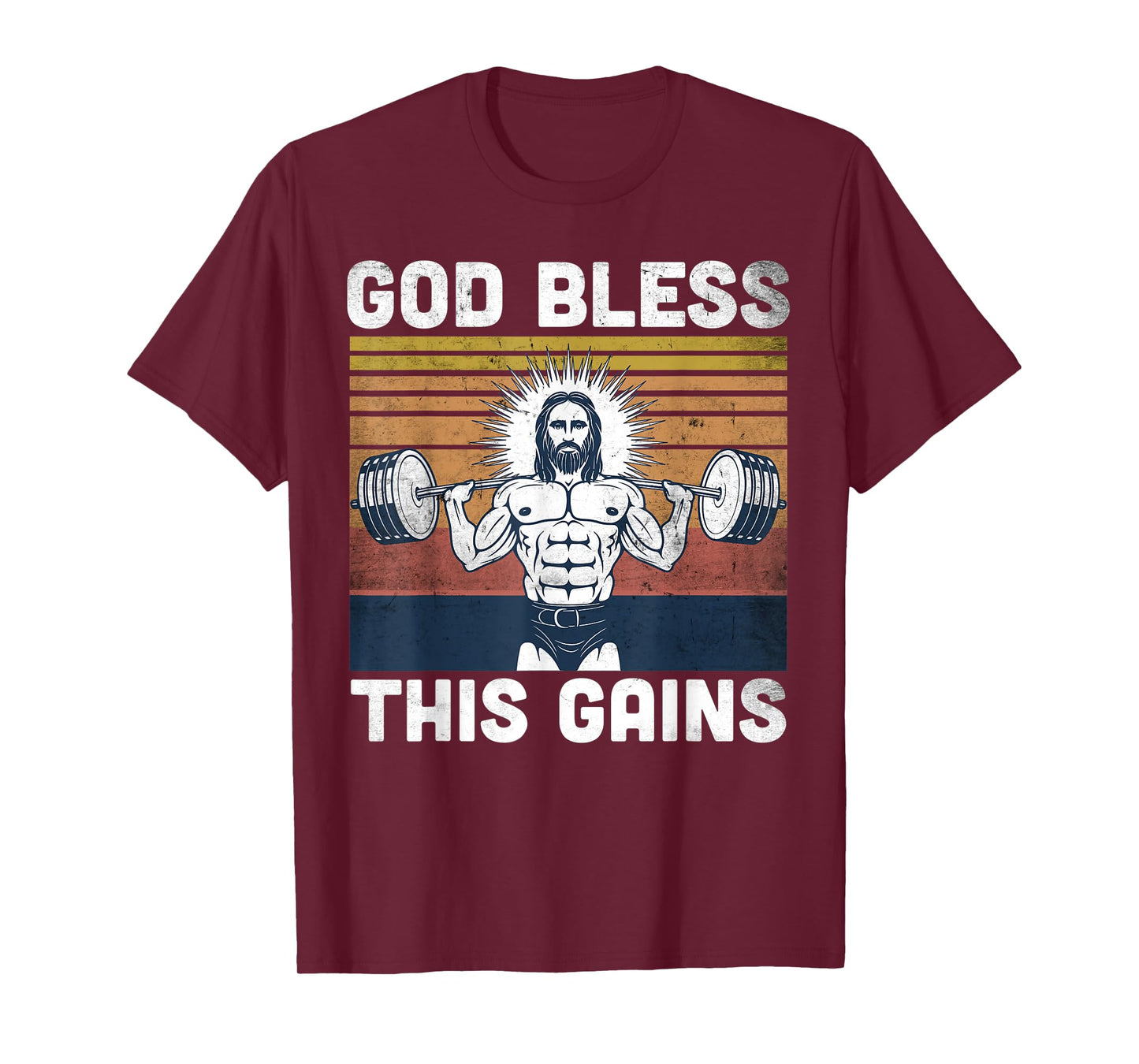 God Bless This Gains - Jesus Workout Strength T-Shirt
