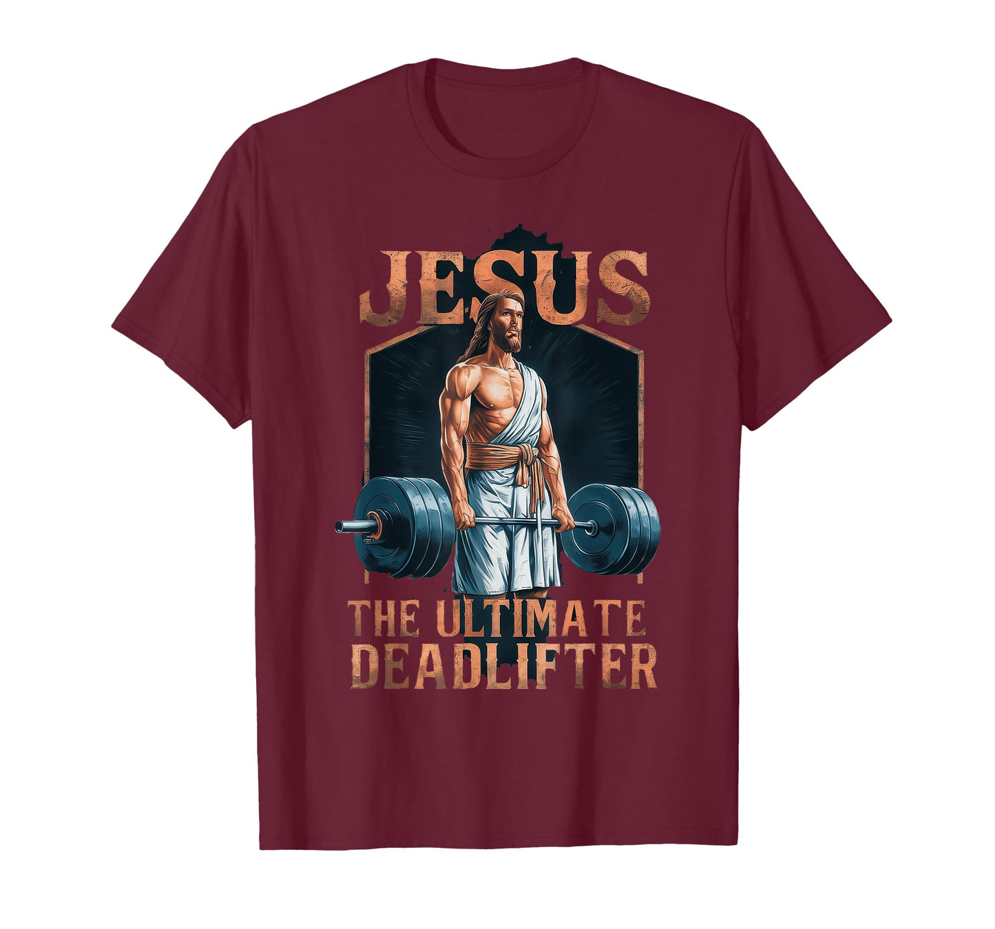 Jesus The Ultimate Deadlifter Fitness Gym Vintage Christian T-Shirt
