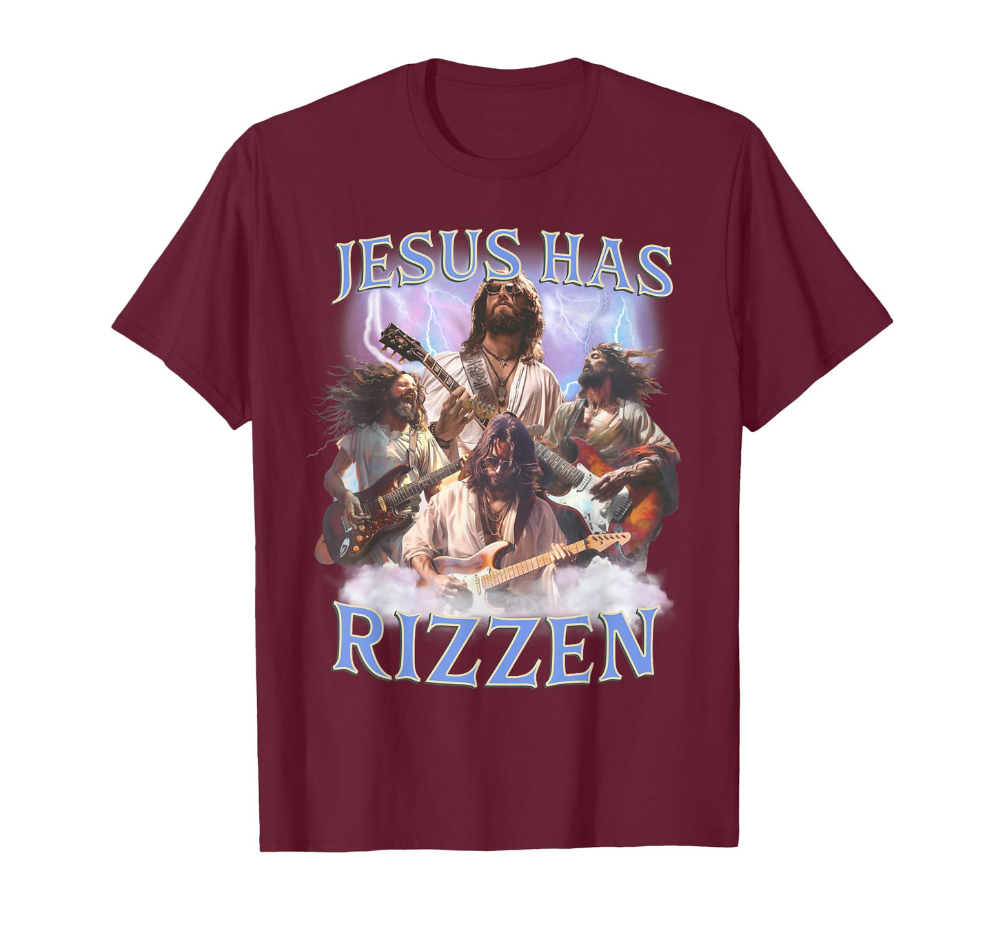 Punk Rock Funny Jesus Has Rizzen Retro Christian Easter T-Shirt