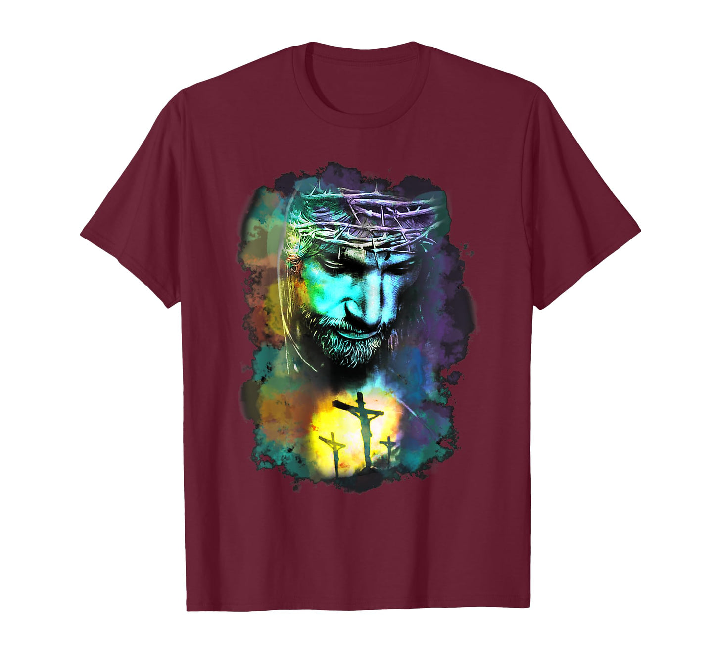 Jesus Christ Cross Religious Picture Christian Art Print T-Shirt