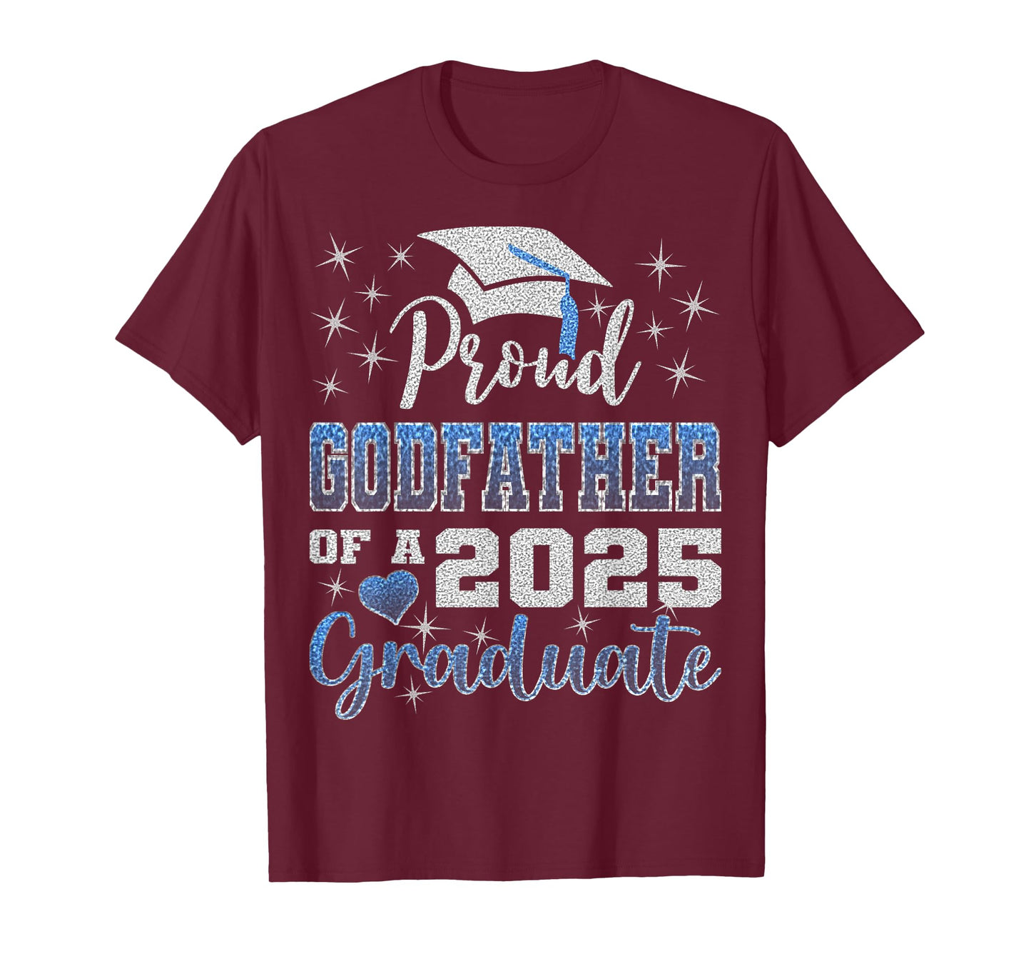 Super Proud Godfather of 2025 Graduate Awesome Family School T-Shirt