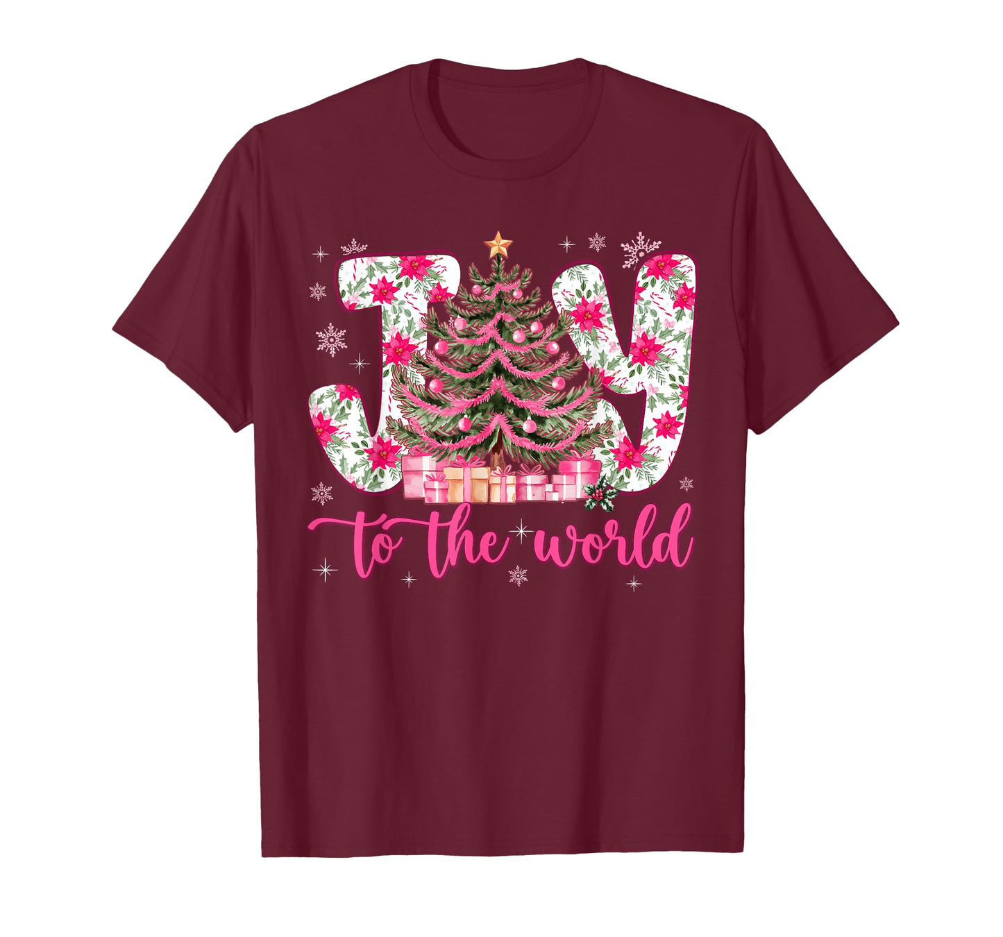 Joy to The World Jesus Christian Holiday Xmas Christmas Tree T-Shirt