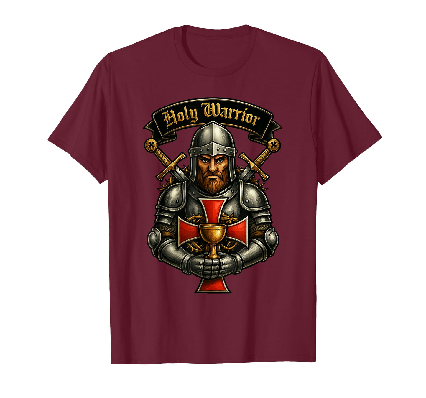Holy Warrior - Catholic Templar Knight Crusader T-Shirt
