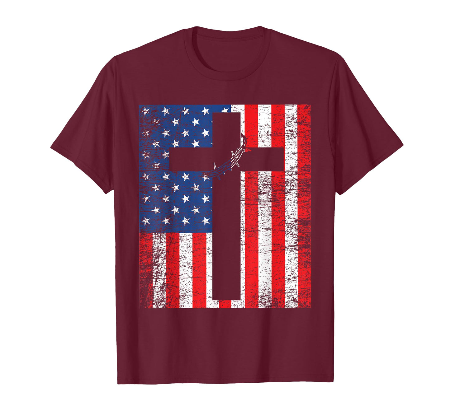 American Flag Jesus Stripes Patriotic Christian T-Shirt Women Men T-Shirt