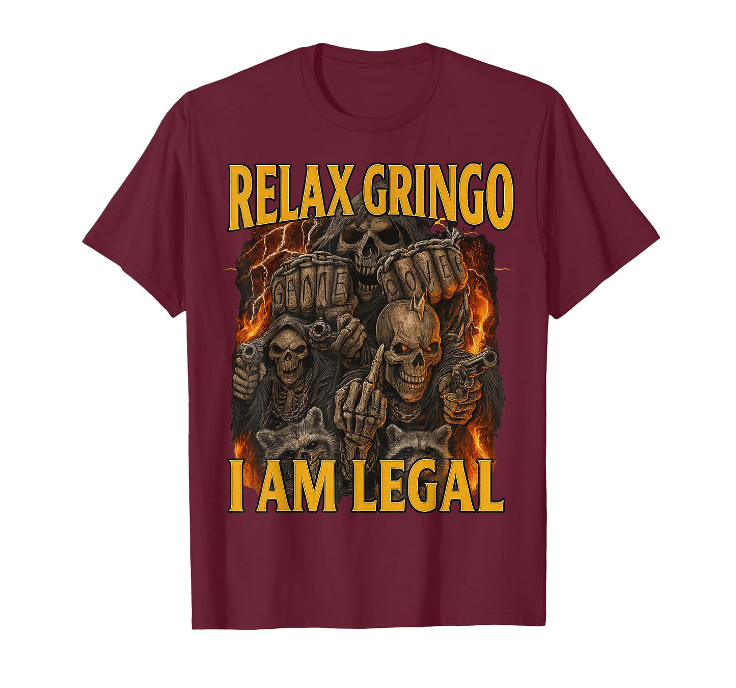 Relax Gringo Funny Skeleton Bootleg Funny 90s Memes T-Shirt
